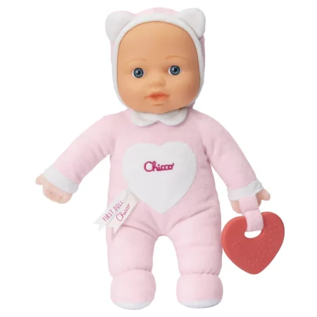 Chicco Dúkka með tannhring bleik