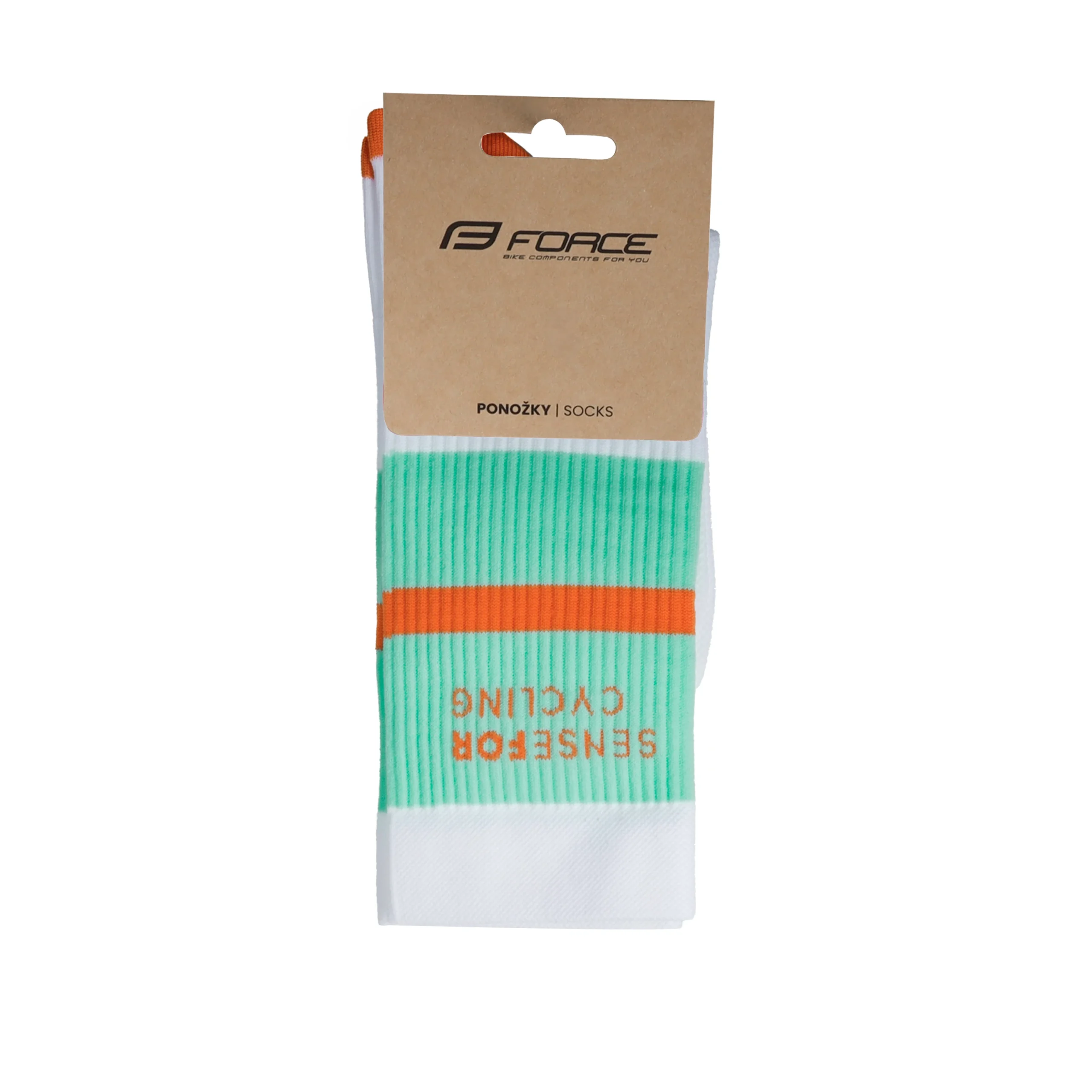 Force Stripe Long Hjólasokkar White - Image 2